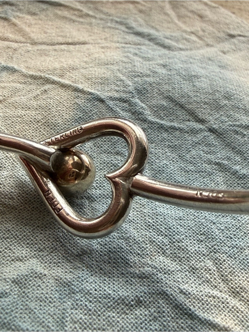 Eden Hand Arts Heart Bangle Bracelet with Gold Accent - Picture 4 of 7